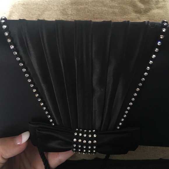 🆕 Satin & Rhinestone Evening Bag - Picture 9 of 9